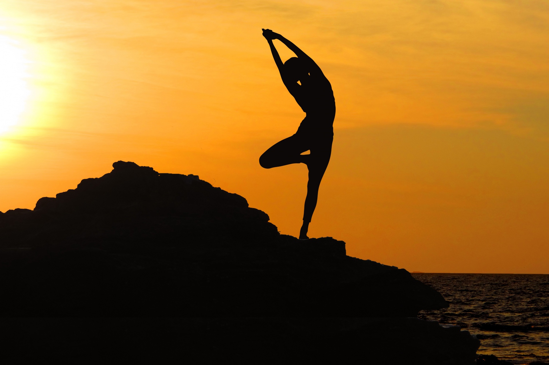 Yoga Silhouette Sunrise Meditation