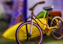 Bicycle And Surfboard