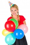 Birthday Woman With Balloons
