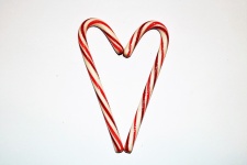 Candy Cane Heart Isolated On White