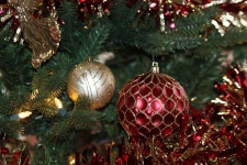 Christmas Ornaments On Tree 2
