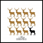 Christmas Reindeer Card Gold