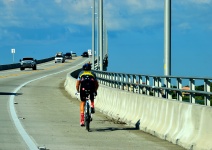 Cyclist On The Bridge
