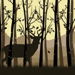 Deer In Forest Silhouette