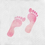 Feet, Footprints Watercolor Pink