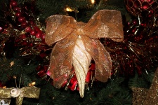 Gold Christmas Ornament On Tree