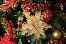 Gold Poinsettia Christmas Decor