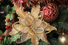 Gold Poinsettia Christmas Ornament