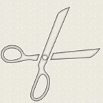 Gray Outline Scissors