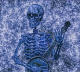 Grungy Skeleton Banjo Player