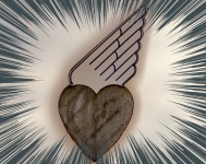Heart With A Wing In Speed Lines