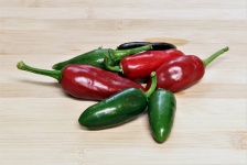 Jalapeno Peppers On Wood Background