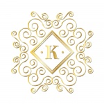 K Alphabet Gold Monogram