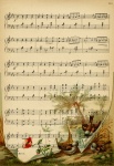 Music Sheet Birds Vintage