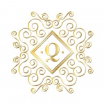 Q Alphabet Gold Monogram