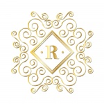 R Alphabet Gold Monogram