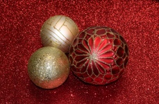 Red And Gold Christmas Ornaments