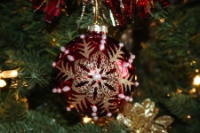 Red And White Christmas Ball
