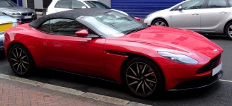 Red Convertible Aston Martin Car