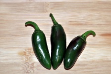 Three Green Jalapeno Peppers
