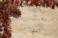 Tinsel And Pine Cone Background