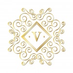 V Alphabet Gold Monogram