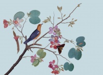 Vintage Floral Bird Garden