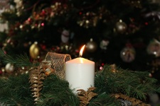White Christmas Candle Decoration