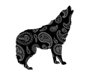 Wolf Paisley Pattern Silhouette