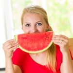 Woman Eating Watermelon