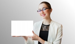 Woman Holding Whiteboard