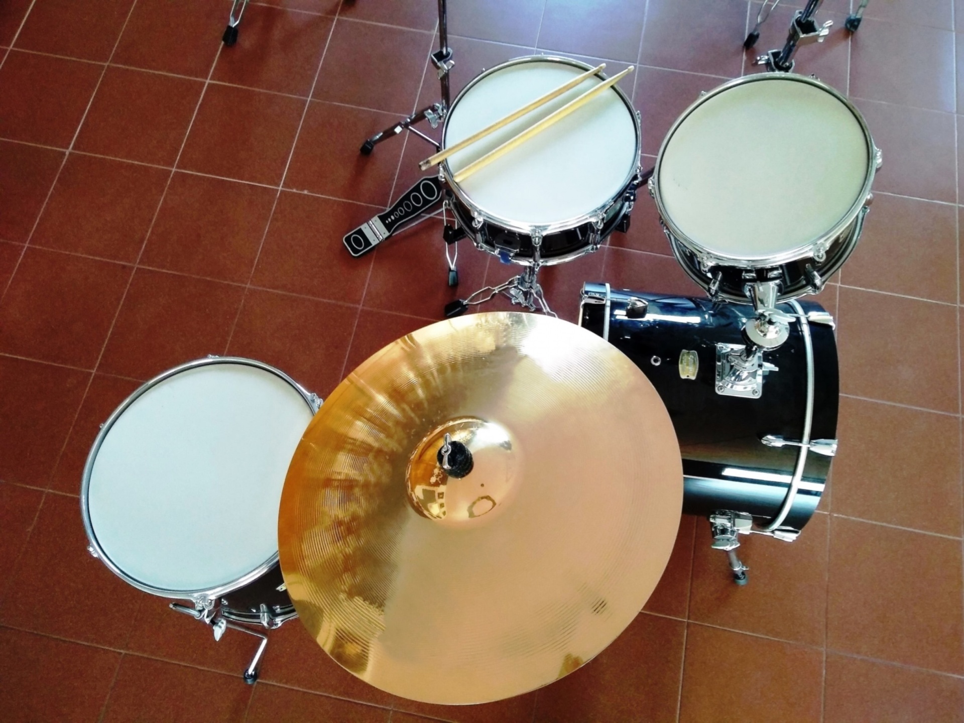 Above View Of A Drum Kit