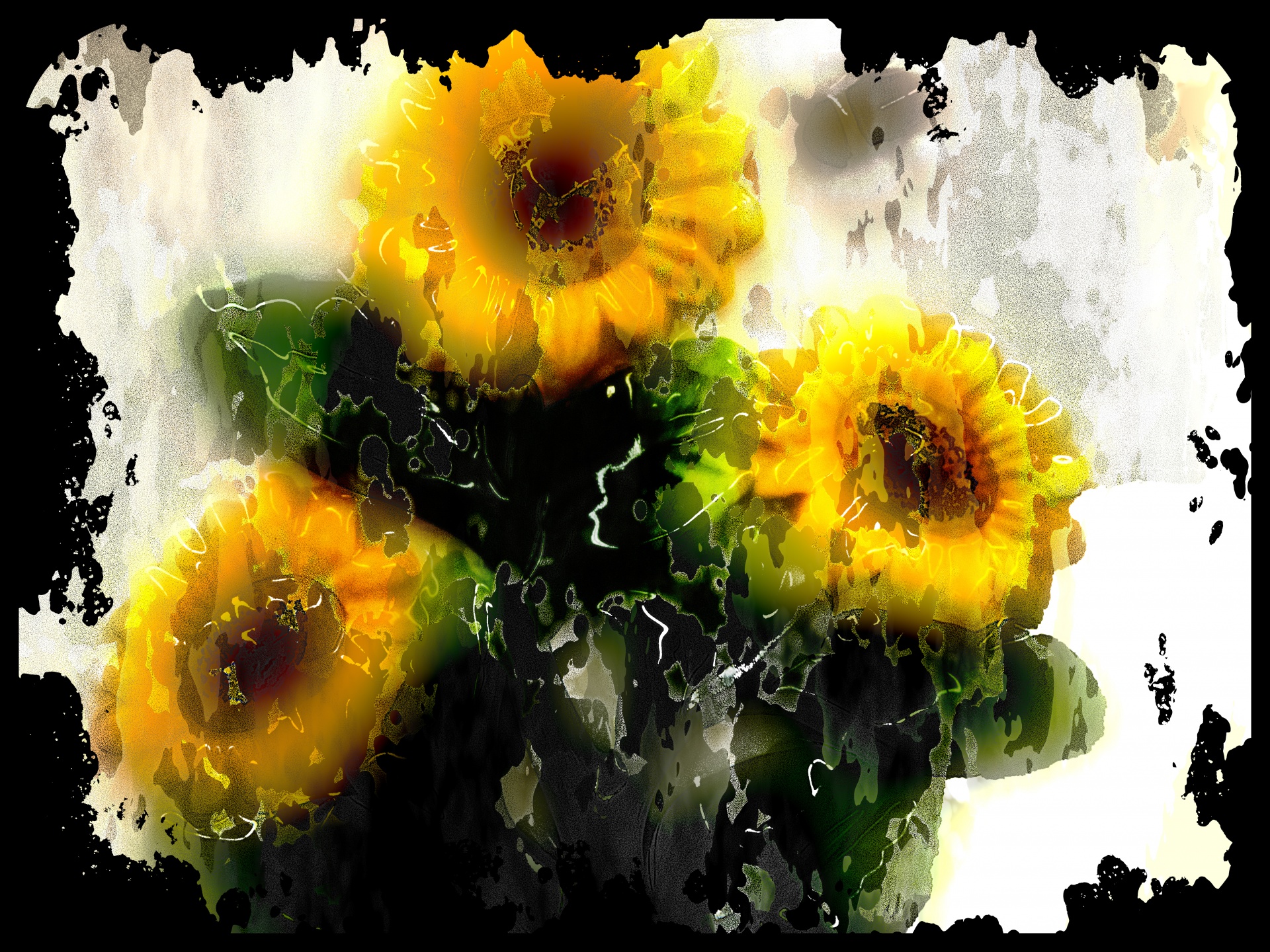 Artistic Sunflowers Background