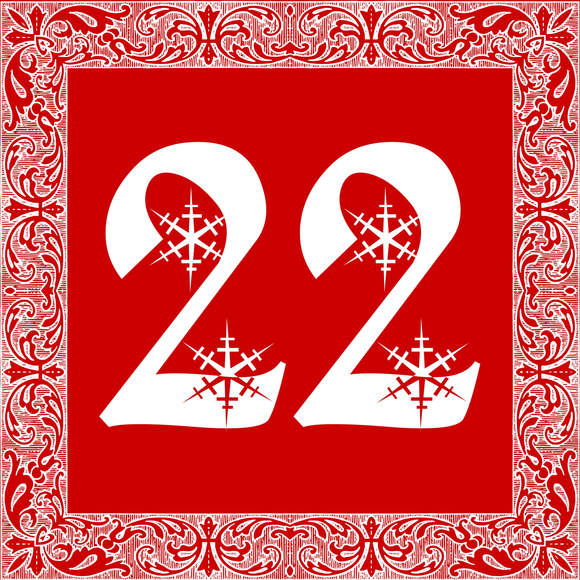 2 dimensional craft ready advent calendar for holiday countdown to Christmas. individual tiles