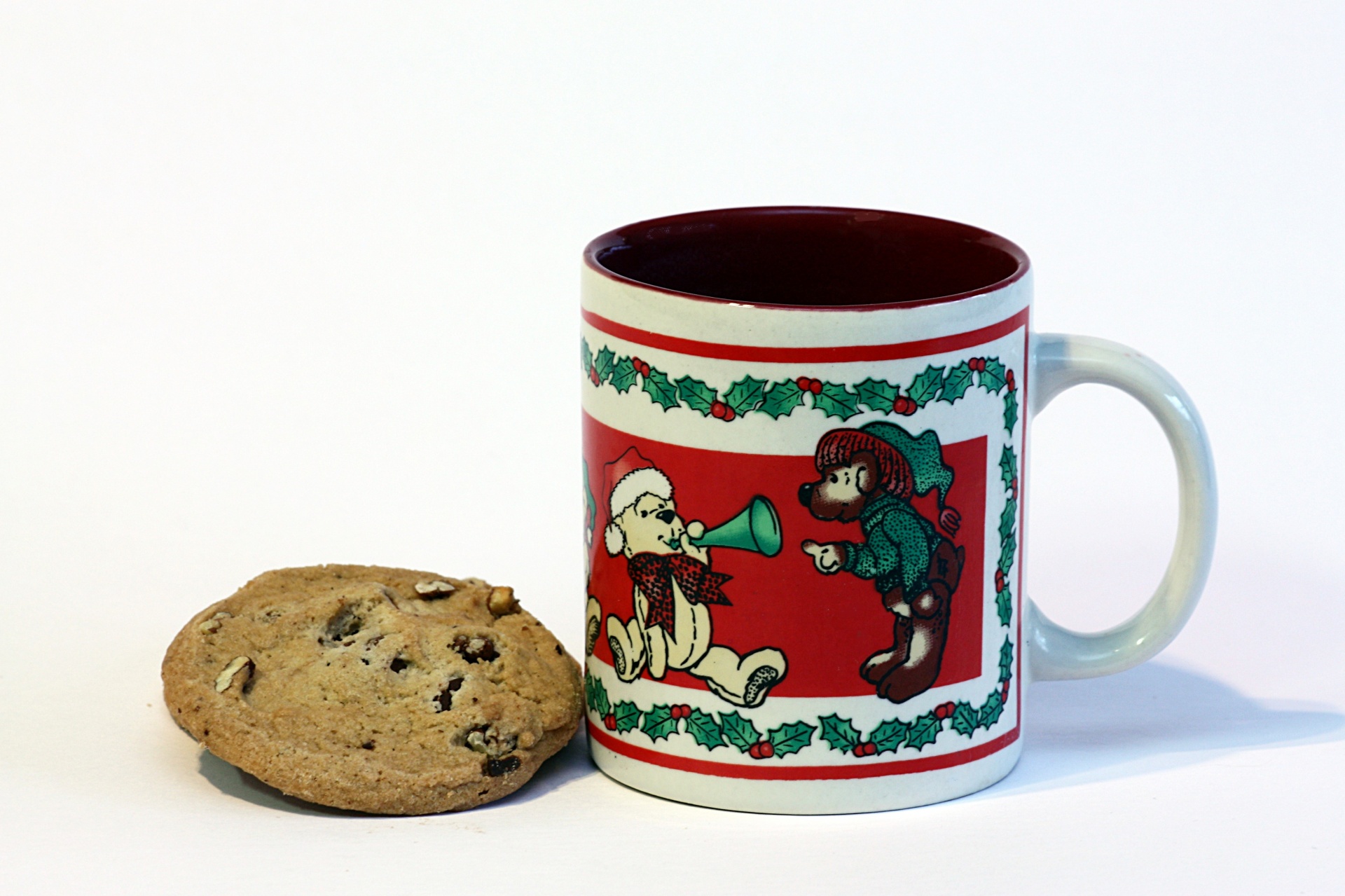 Christmas Cup And Cookie On White