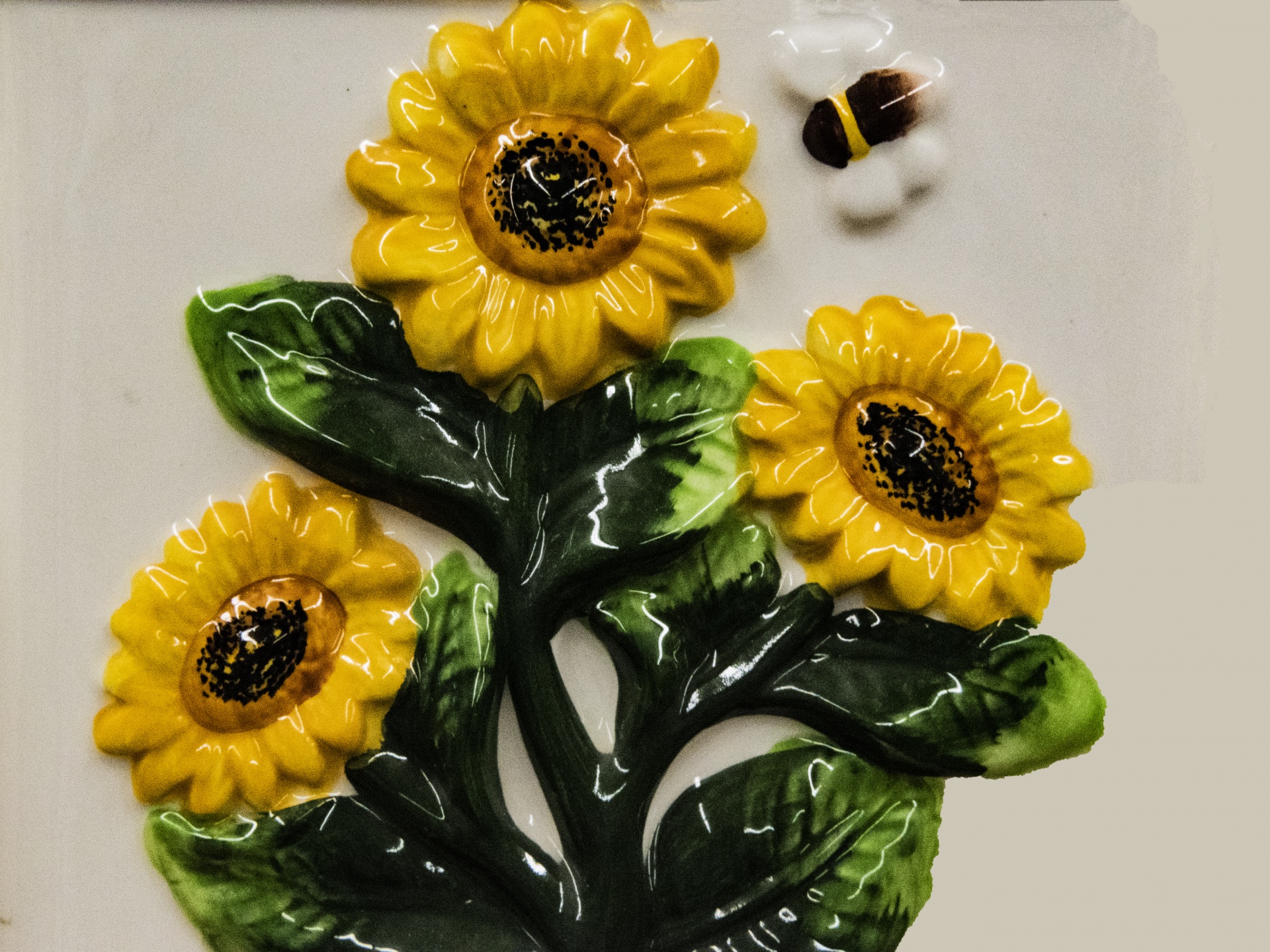 Glossy Sunflowers Background