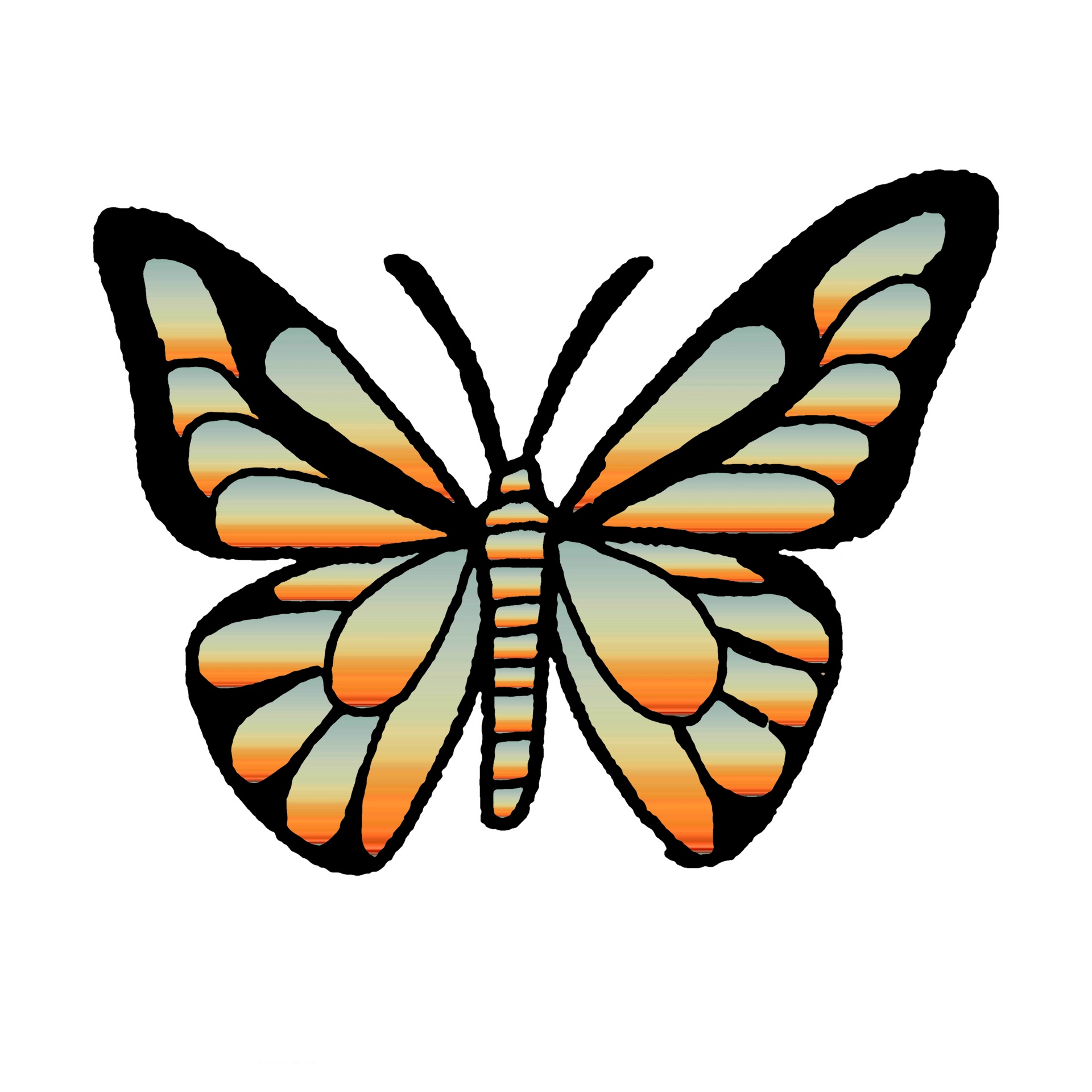 gradient butterfly on white background