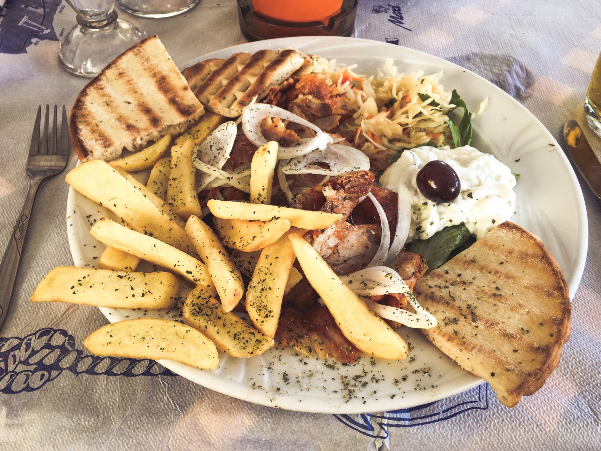 Traditional greek dish on a plate