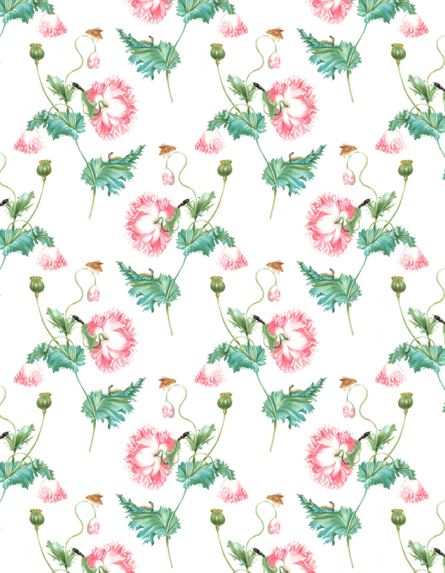 Poppy Flowers Floral Wallpaper