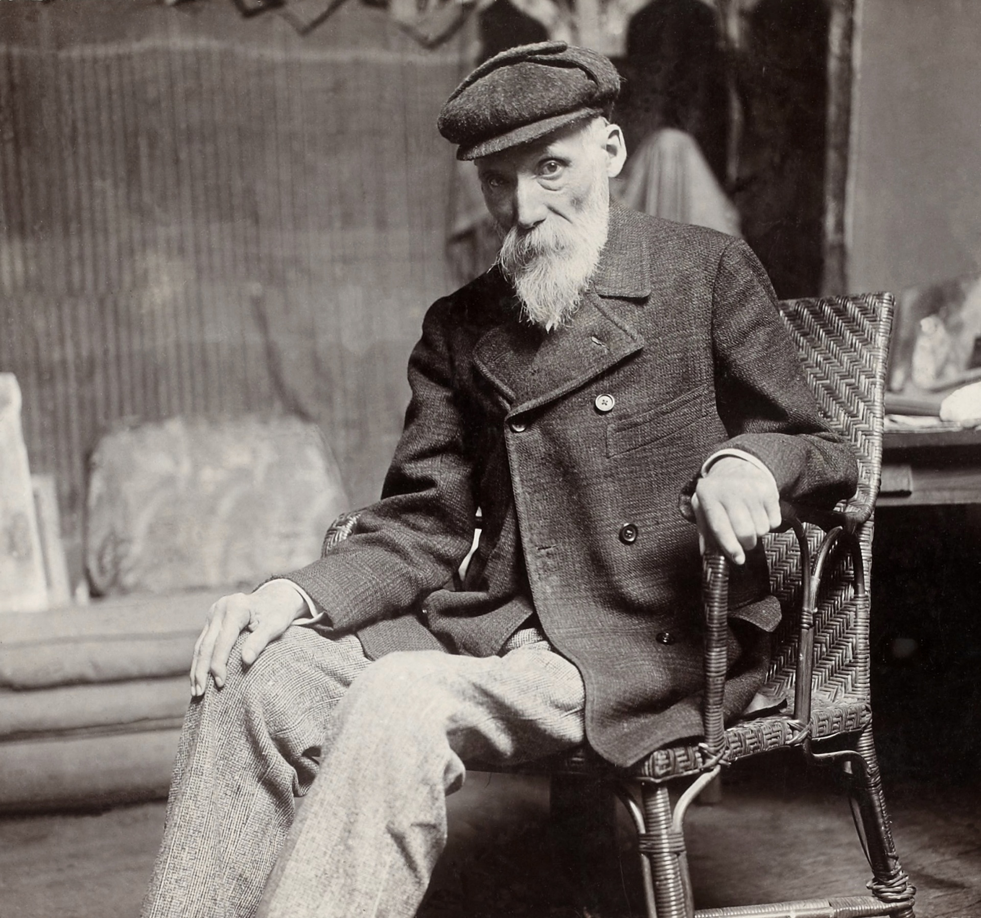 Vintage portrait of Auguste Renoir as an old man