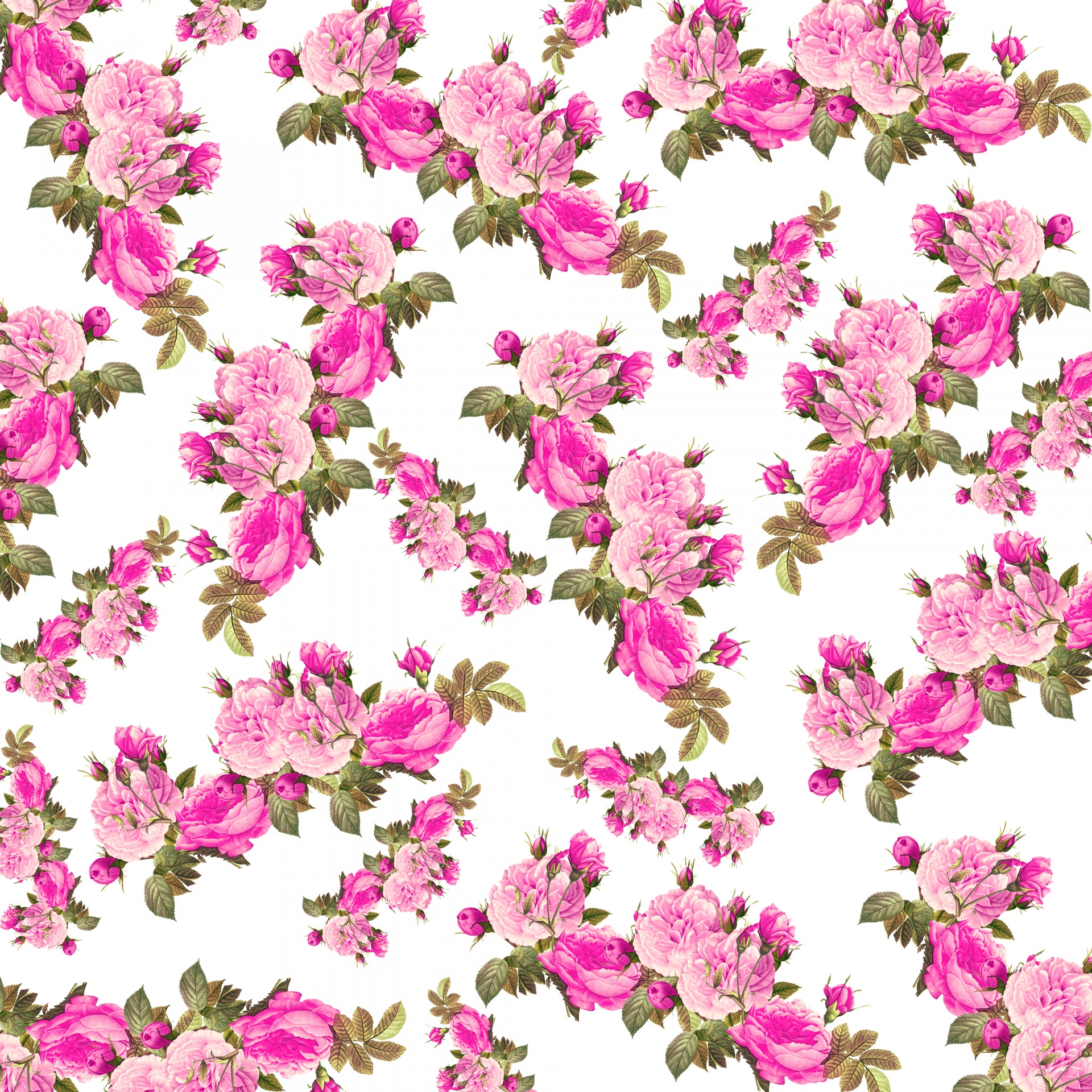Roses Floral Wallpaper Pink