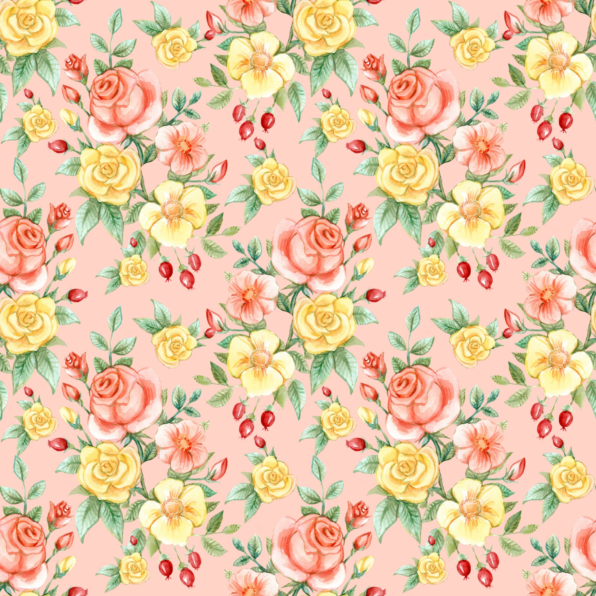 Roses Vintage Background Wallpaper