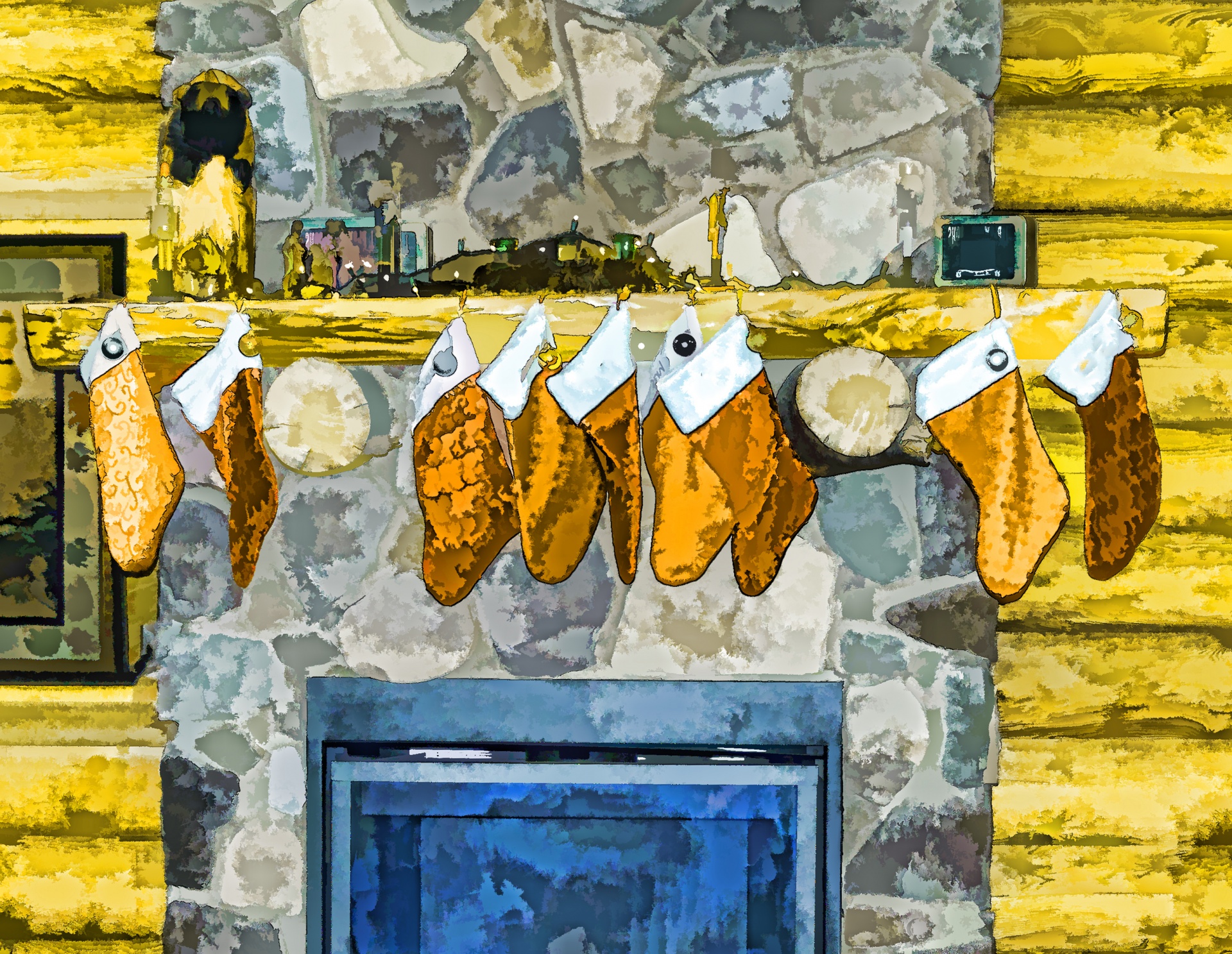 Stockings Over The Fireplace