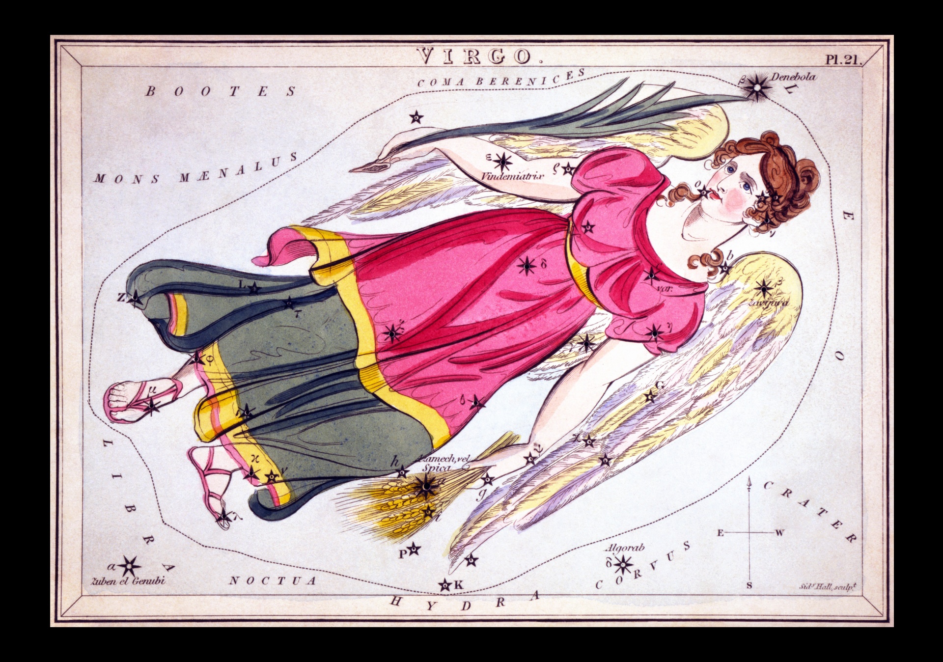 Virgo Vintage Zodiac Art Print