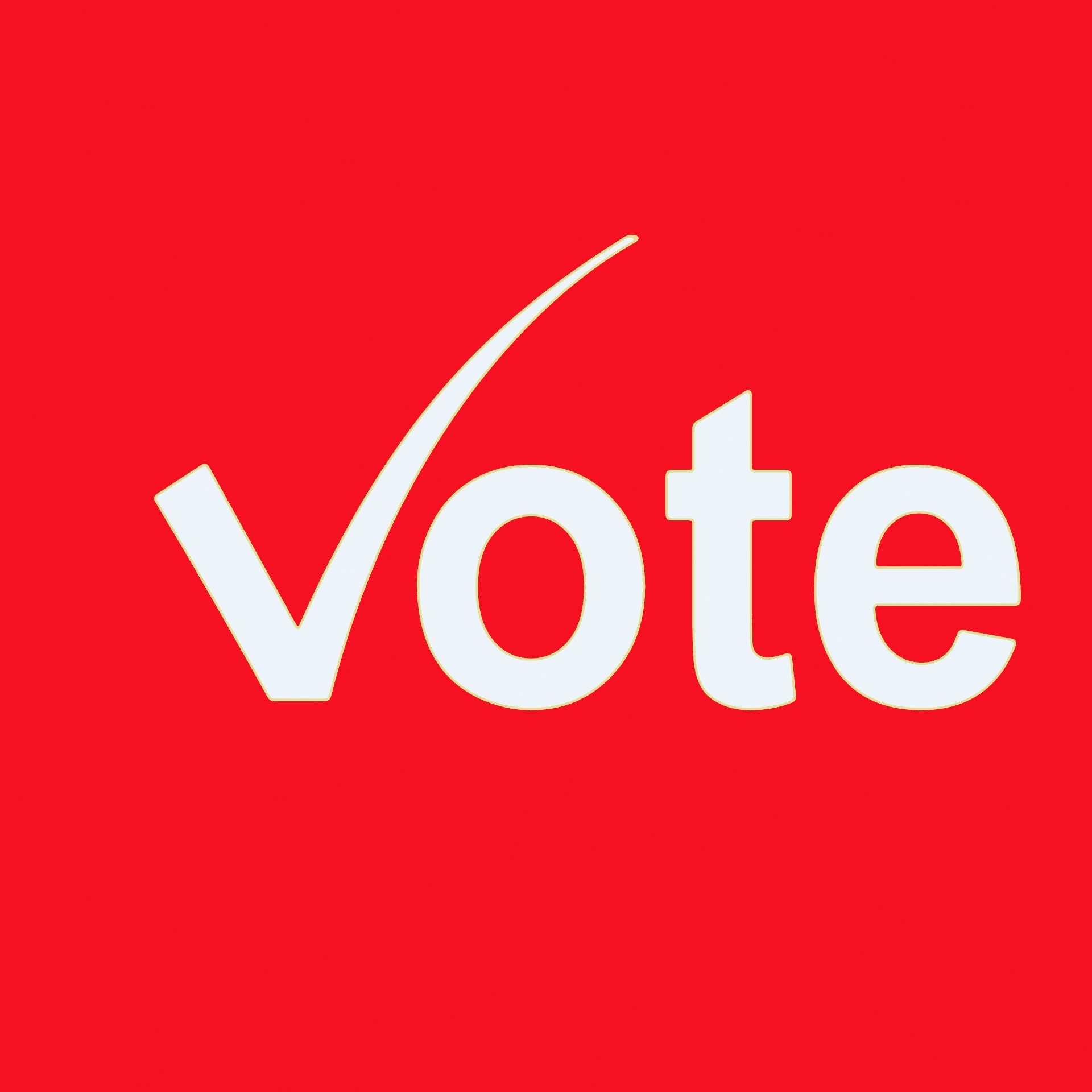 vote sign in red