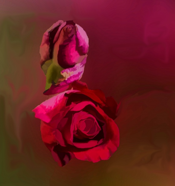 Målade rosor Gratis Stock Bild - Public Domain Pictures