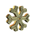 3d Golden Snowflake