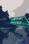 Abstract Of Steel Bridge On Water