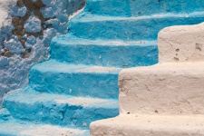 Blue And White Stairs