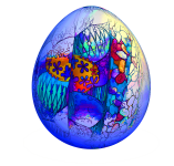 Blue Decorated Easter Egg PNG
